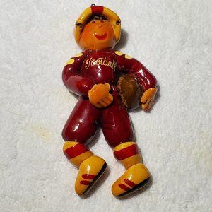 "Ute Football" Player Hand-Sculptured Dough Art Christmas Ornament